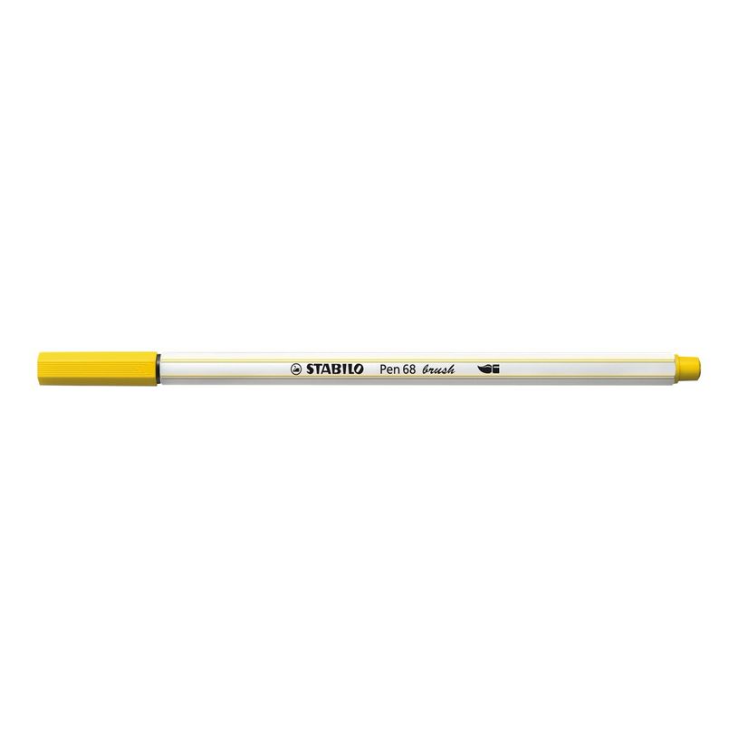 4006381545525-STABILO Pen 68 Brush - feutre pinceau à pointe souple - jaune-P_300029996_2-1