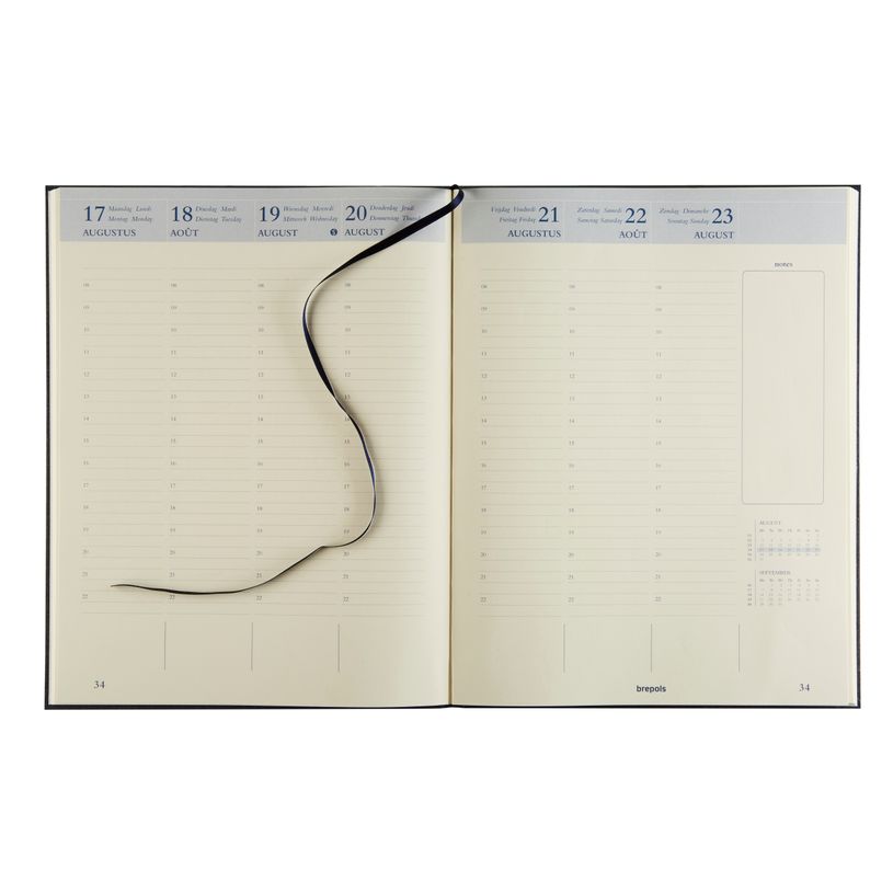 5412303374774-Agenda Essenz 16 mois - 1 semaine sur 2 pages - 21 x 27 cm - anthracite - Brepols--1