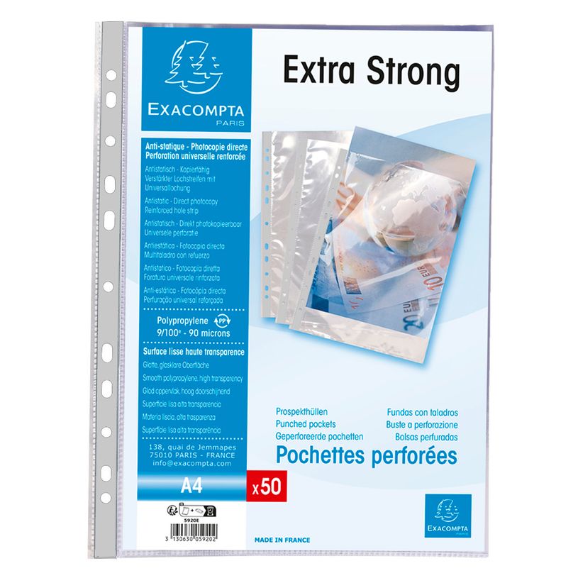 3130630059202-Exacompta - 50 Pochettes perforées - A4 - lisses - 9/100-P_300030034_1-0