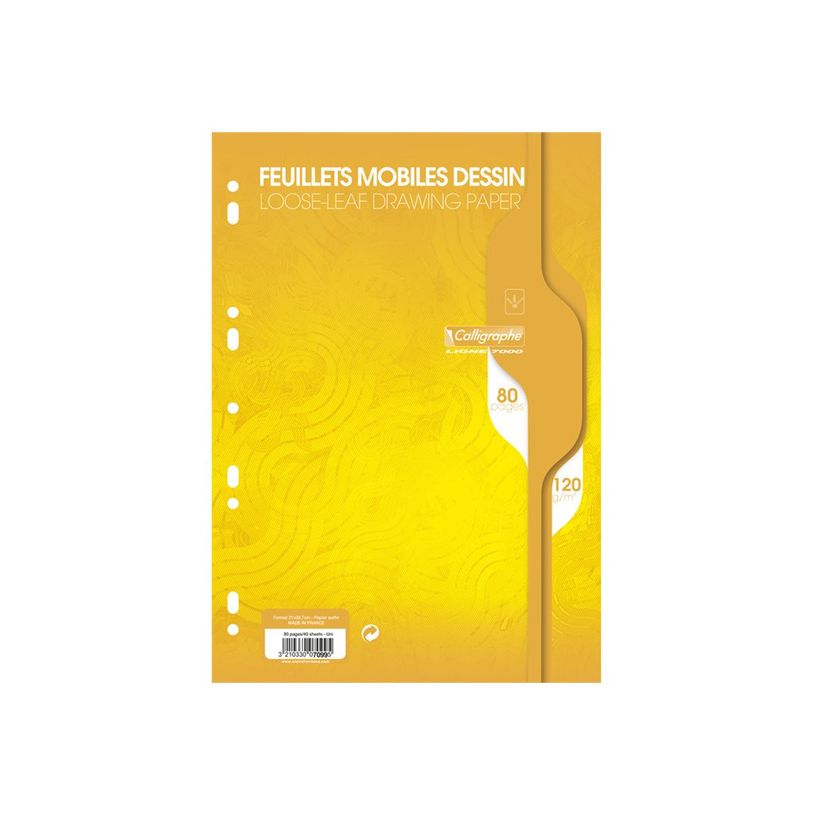 3210330070995-Calligraphe 7000 - 160 Feuilles de papier à dessin - A4 - blanc - 9 trous-P_300030990_1-0