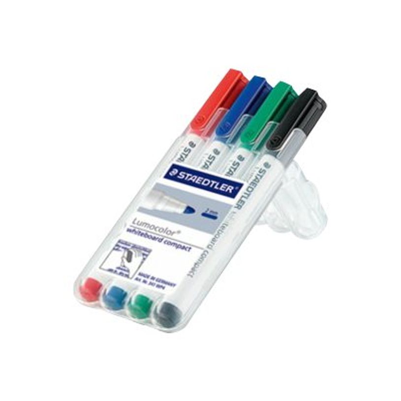 4007817341001-STAEDTLER Lumocolor compact - Marqueur - noir, rouge, bleu, vert - 1-2 mm (pack de 4)-P_300031158_2-0