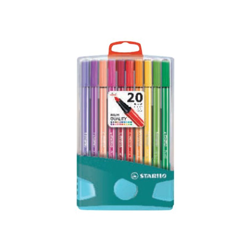 4006381548151-STABILO Pen 68 ColorParade - feutre - noir, vert, jaune, orange, brun, violet, vert clair, bleu d'outremer, rouge foncé, bleu prussien, lilas, gris foncé, bleu foncé, carmin, bleu turquoise, ocre foncé, azur, vert turquoise,-P_300031235_1-0