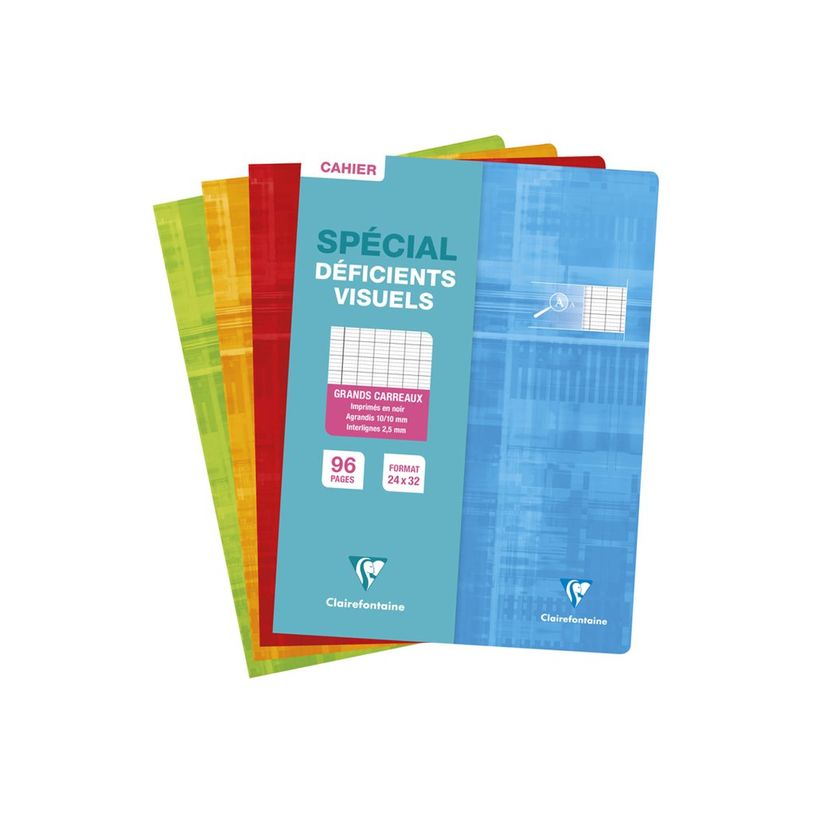 3329680633962-Clairefontaine - Cahier pour déficients visuels - 24 x 32 cm - 96 pages - grands carreaux noirs agrandis - disponi-P_300031390_1-0