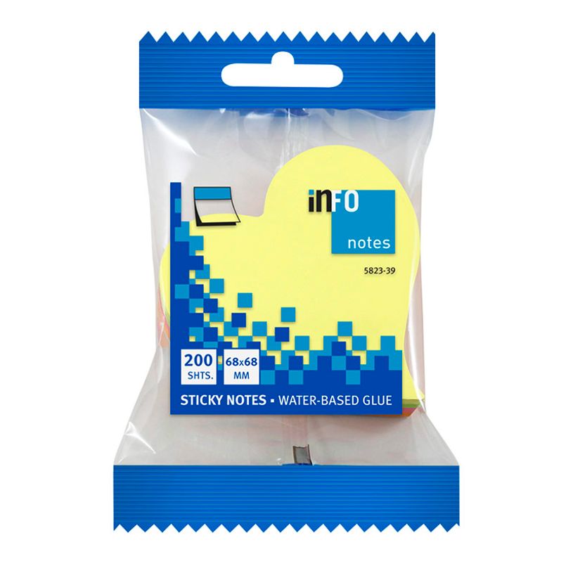 4011169583514-Global Notes - Notes adhésives - 200 feuilles - En forme de coeur - 70 x 70 mm - couleurs assorties--1