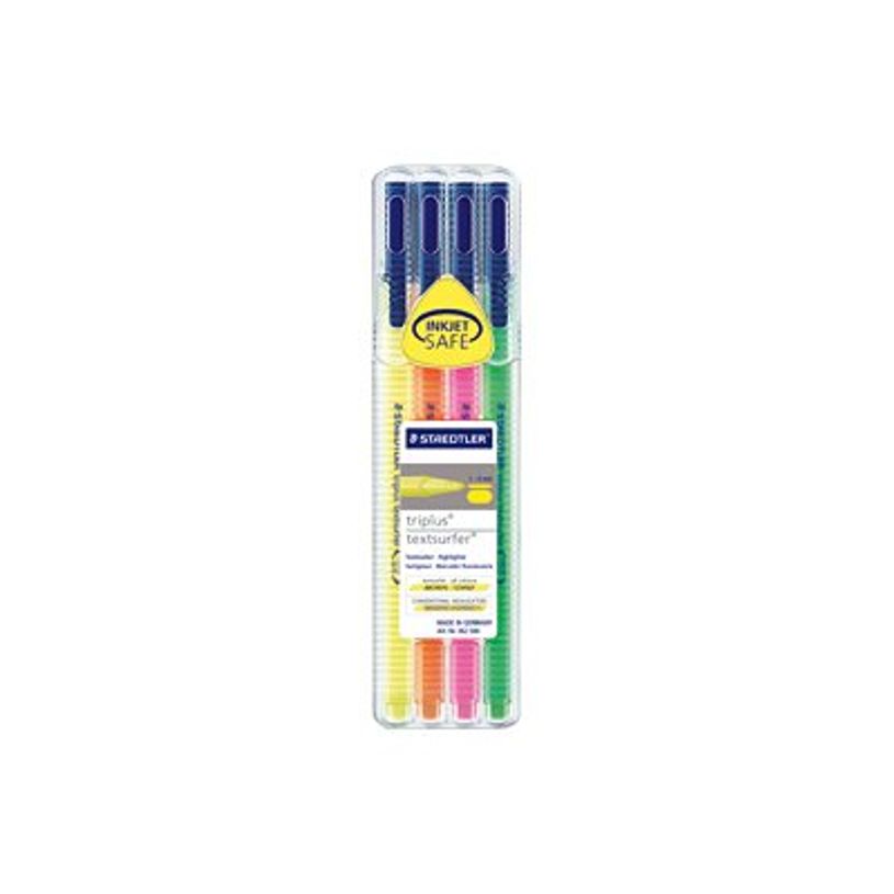 4007817362020-STAEDTLER triplus textsurfer - Surligneur - vert fluo, jaune fluo, orange fluo, rose néon - encre pigmentée à b-P_300033437_2-1