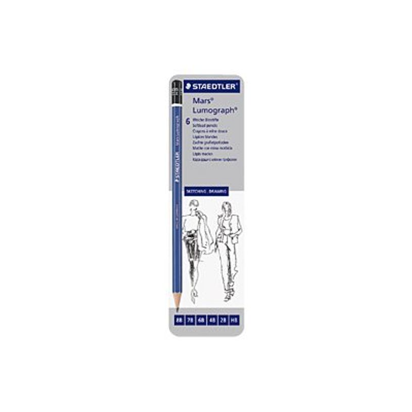 4007817108710-STAEDTLER Mars Lumograph - Crayon - graphite - 2H, 4B, 6B, 7B, 8B, HB - 2 mm-P_300033449_1-0