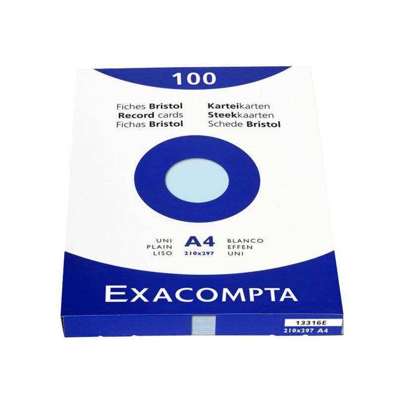 3130630133162-Exacompta - 100 fiches Bristol - A4 - bleu ciel uni-P_300033633_1-0