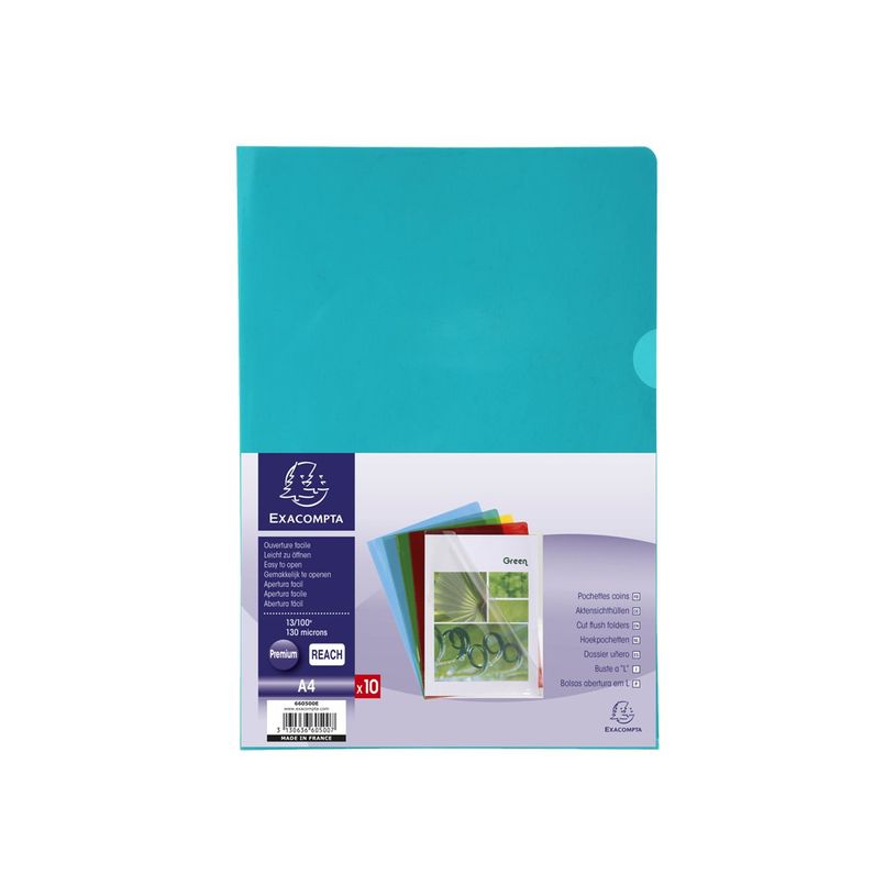 3130636605007-Exacompta - 10 Pochettes coin - A4 - 13/100 - couleurs assorties-P_300033737_3-2