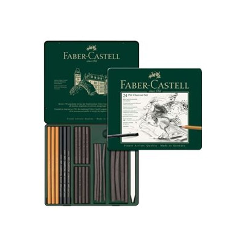 4005401129783-Faber-Castell PITT Charcoal - Ensemble de crayons, crayons mélangeurs et de fusains-P_300033903_2-1
