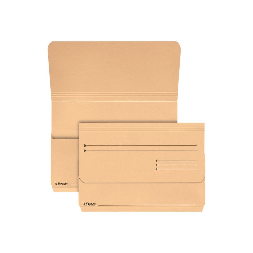 5411313158404-Esselte - 25 Chemises à rabat avec dos extensible - 275 g/m² - chamois-P_300034174_2-1