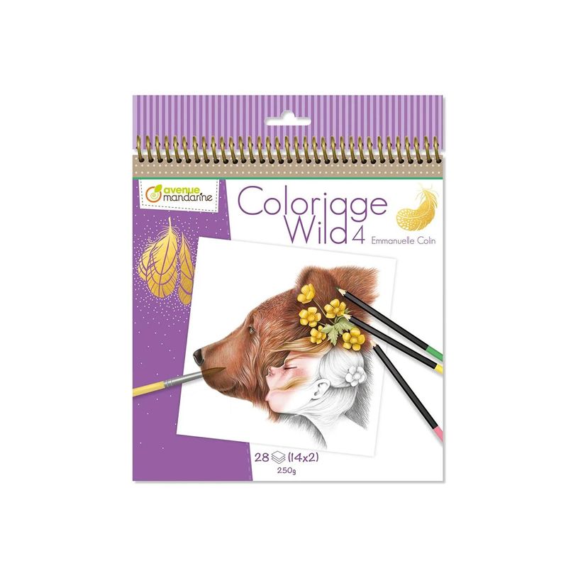 3609510520939-Avenue Mandarine Wild 4 - Livre à colorier - 200 x 250 mm - 28 feuilles / 56 pages - couv-P_300035045_2-0