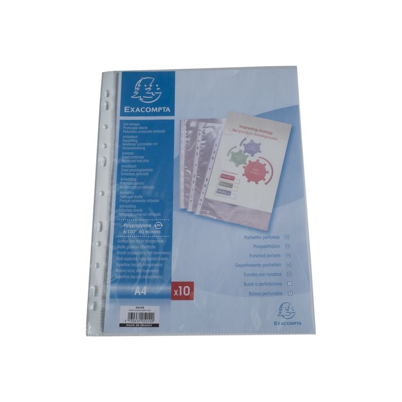 3130630050100-Exacompta - 10 pochettes perforées  - A4 - lisse - 6/100-P_300036218_5-4