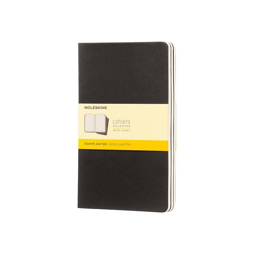 9788883704963-Moleskine Cahier - Journal - 13 x 21 cm - ivoire - quadrillé - noir-P_300037598_4-0