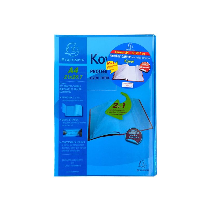 3037920324210-Exacompta Kover - Protège cahier avec rabats/pochettes - A4 (21 x 29,7 cm) - disponible dans diff-P_300037744_2-1