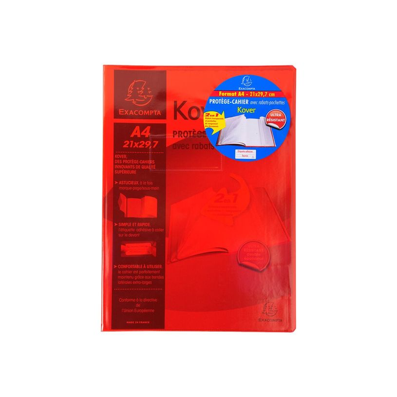 3037920324210-Exacompta Kover - Protège cahier avec rabats/pochettes - A4 (21 x 29,7 cm) - disponible dans diff-P_300037744_3-2