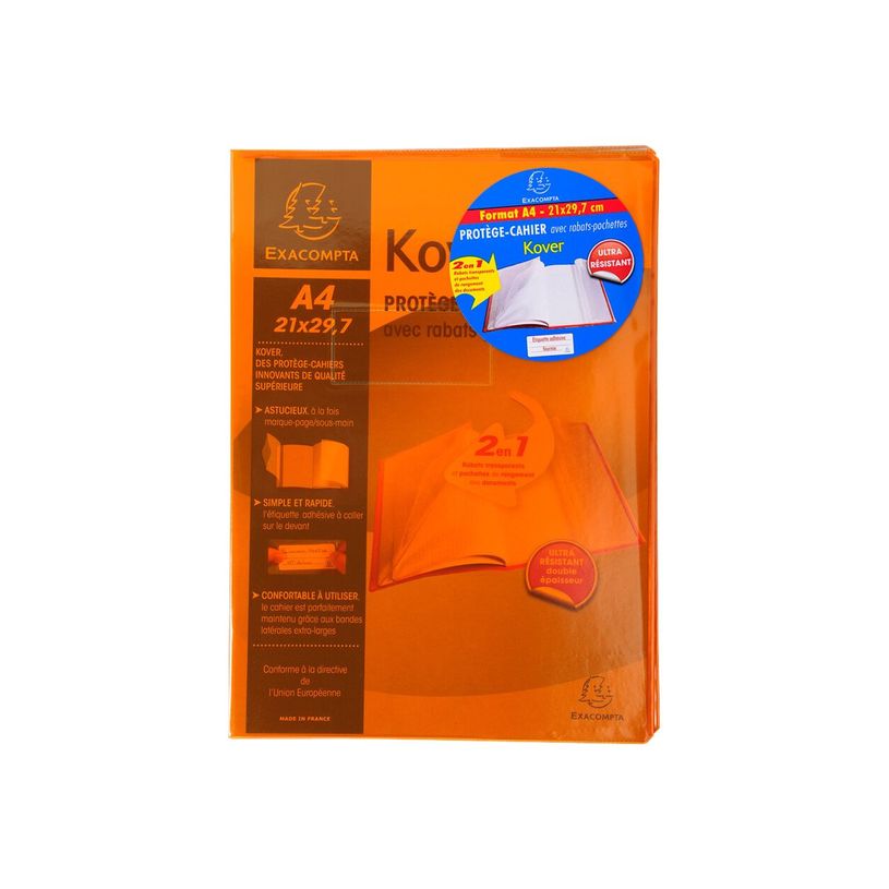 3037920324210-Exacompta Kover - Protège cahier avec rabats/pochettes - A4 (21 x 29,7 cm) - disponible dans diff-P_300037744_4-3
