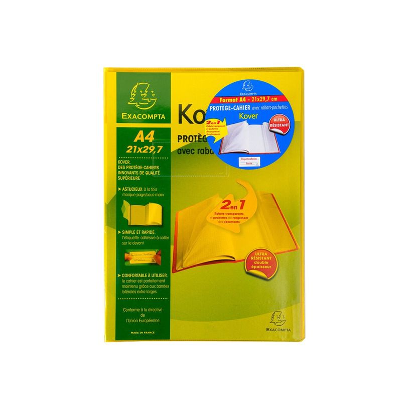 3037920324210-Exacompta Kover - Protège cahier avec rabats/pochettes - A4 (21 x 29,7 cm) - disponible dans diff-P_300037744_5-4