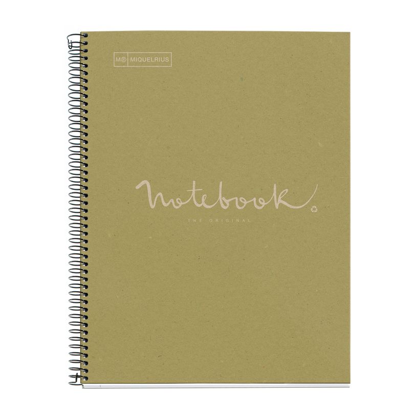 8422593060919-Notebook Eco Emotions, Carton recyclé, A4, quadrillage 5x5 mm, 80 feuilles de 1 couleur, Miquelrius, V--0