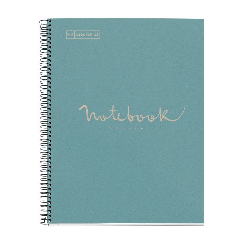 8422593060926-Notebook Eco Emotions, Carton recyclé, A4, quadrillage 5x5 mm, 80 feuilles de 1 couleur, Miquelrius, B--0