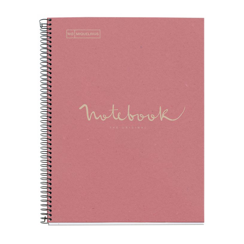 8422593060933-Notebook Eco Emotions, Carton recyclé, A4, quadrillage 5x5 mm, 80 feuilles de 1 couleur, Miquelrius, R--0