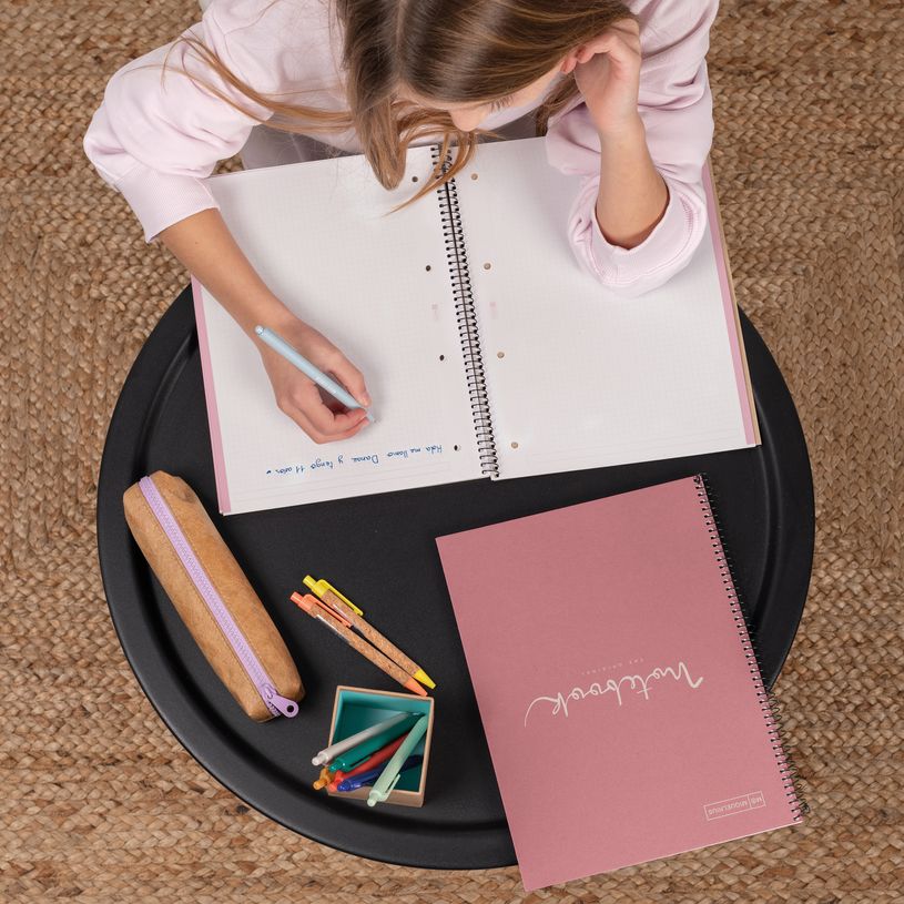 8422593060933-Notebook Eco Emotions, Carton recyclé, A4, quadrillage 5x5 mm, 80 feuilles de 1 couleur, Miquelrius, R--3