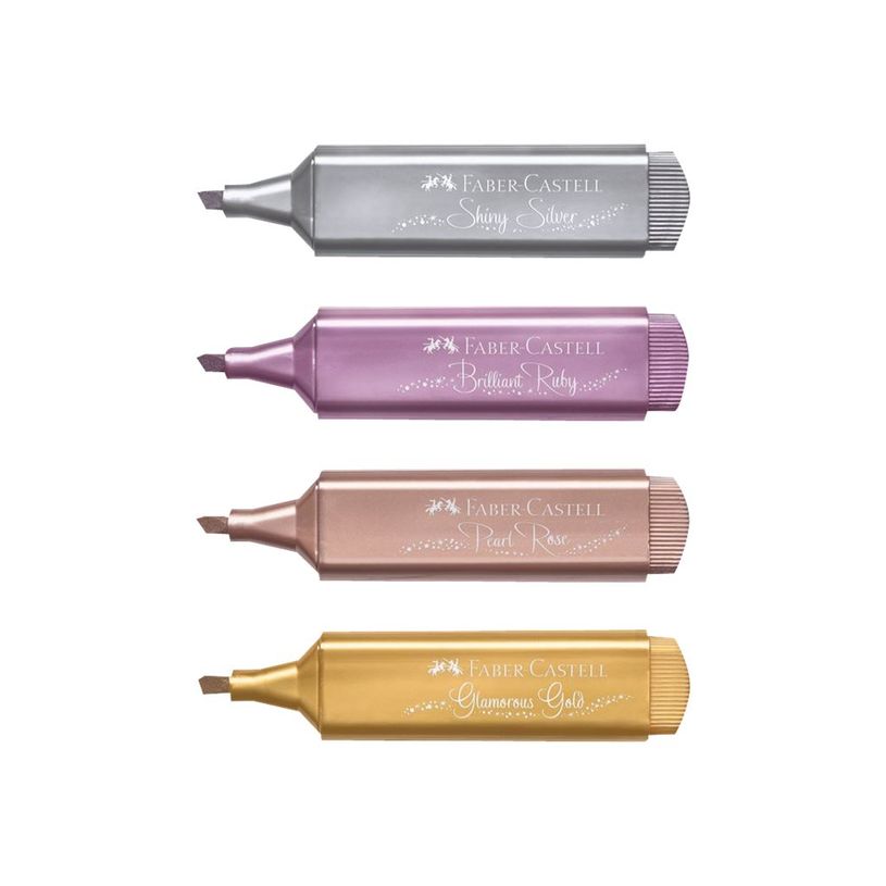 4005401546405-Faber-Castell TEXTLINER 46 Metallic - Pack de 4 surligneurs (rose perle, argent brillant, -P_300038023_2-1
