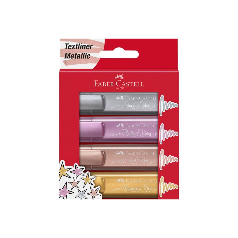 4005401546405-Faber-Castell TEXTLINER 46 Metallic - Pack de 4 surligneurs (rose perle, argent brillant, -P_300038023_3-2