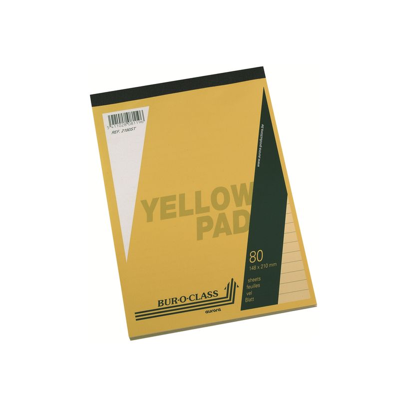 5411028081196-Aurora Office Superior - Bloc notes - agrafé - A5 (148 x 210 mm) - 80 feuilles - jaune - -P_300038447_1-0