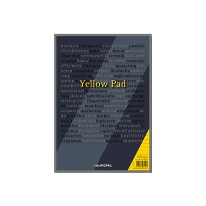 5411028081189-Aurora Office Superior - Bloc notes - agrafé - A4 (210 x 297 mm) - 80 feuilles - jaune - -P_300038448_1-0