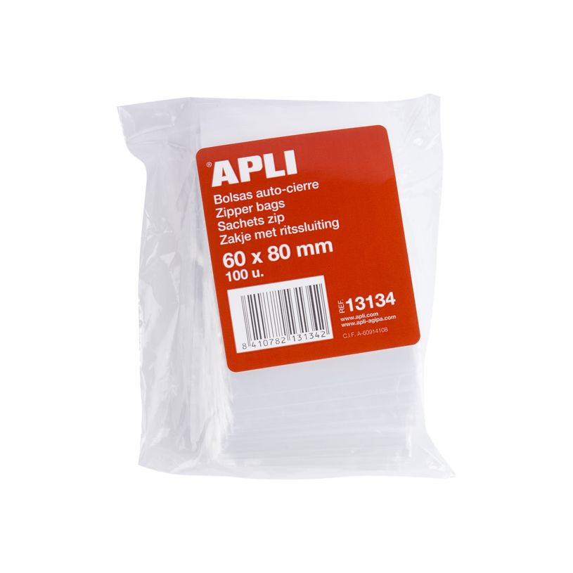 8410782131342-Apli Agipa - 100 Sachets à fermeture zip - 60 x 80 mm - transparent-P_300038618_1-0