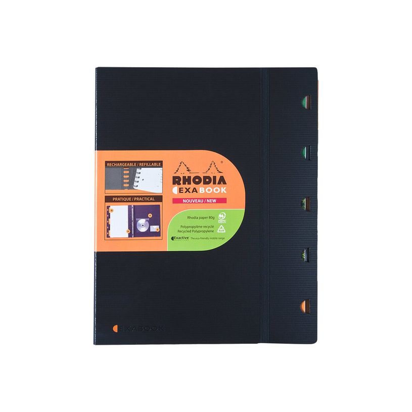 3037921325728-RhodiActive - Cahier d'organisation à spirale A5+ - 160 pages - petits carreaux - noir-P_300038853_1-0