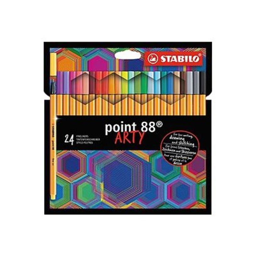 4006381557474-STABILO point 88 ARTY - Pack de 24 stylos-feutres - 0,4 mm - couleurs assorties-P_300040350_1-0