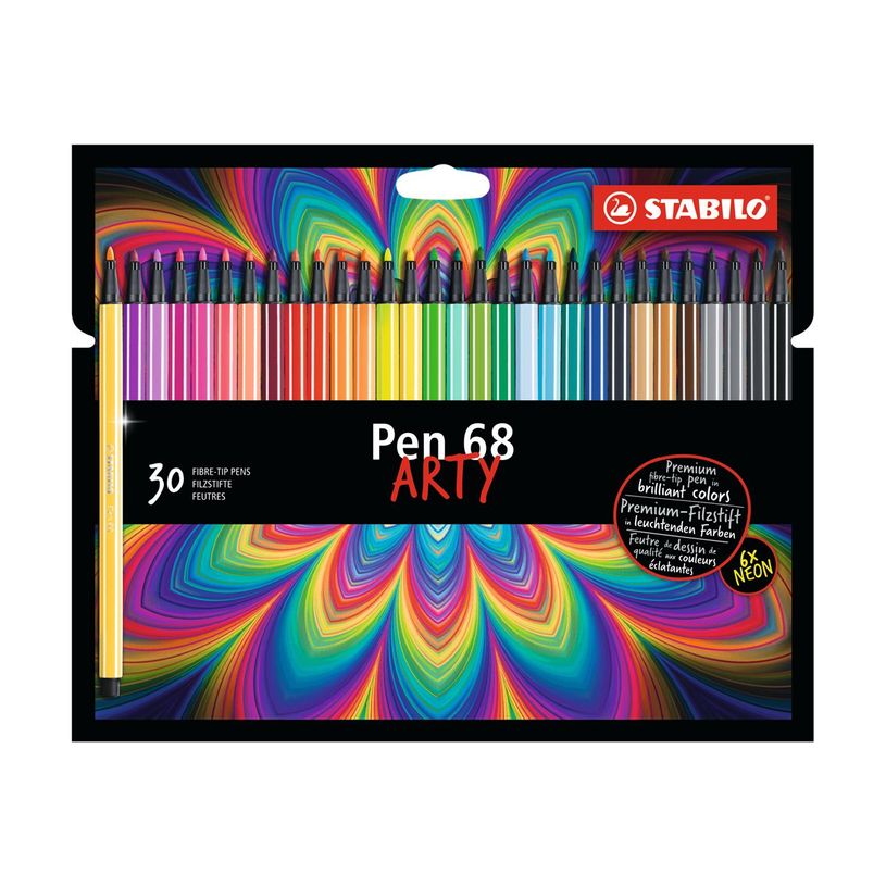 4006381547062-STABILO Pen 68 ARTY - 30 Feutres de coloriage - couleurs assorties-P_300040353_1-4