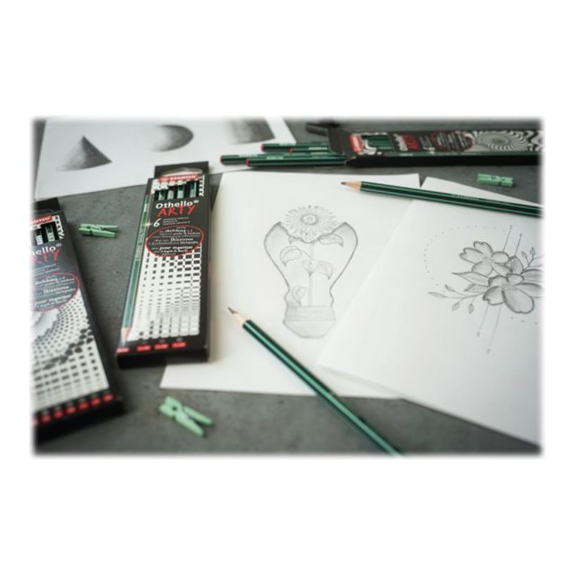 4006381567046-STABILO Othello Arty - 6 Crayons à papier - mines assorties : 2B, 2H, B, F, H, HB-P_300040361_2-1