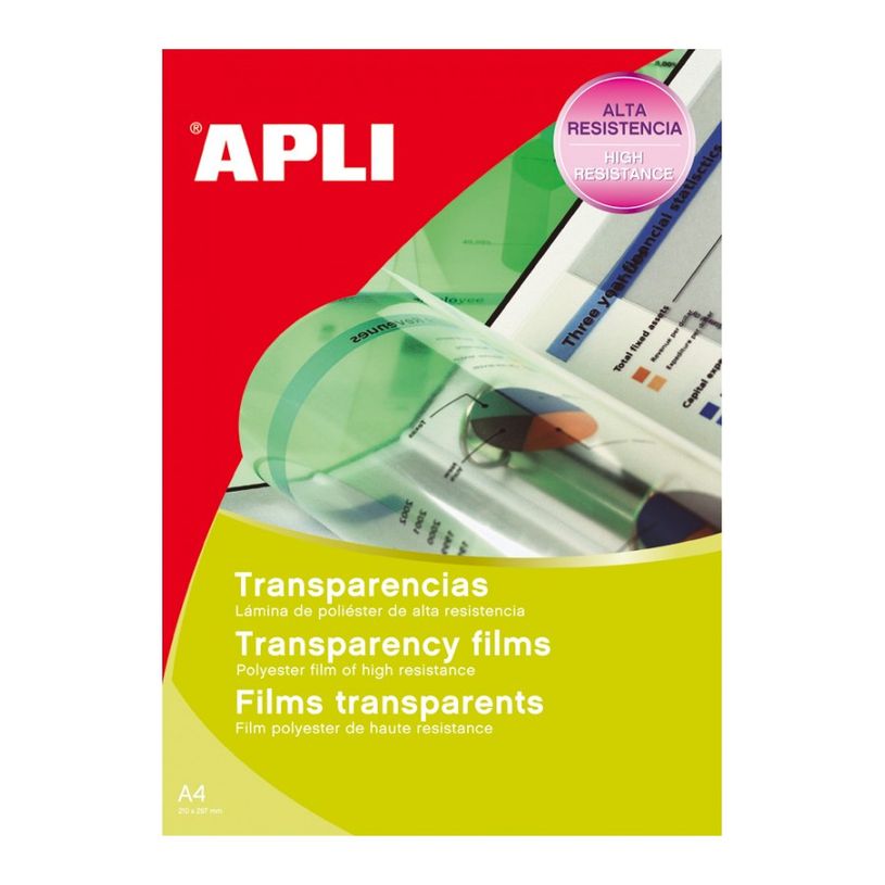 8410782102908-Apli Paper - Films transparents pour rétroprojecteur - A4 - 10 feuilles - impression jet d'encre--0