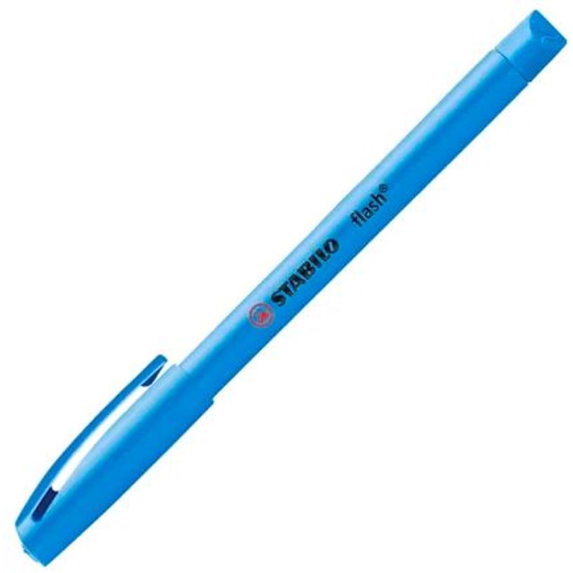 4006381131254-STABILO flash - Marcador - para papel de fax - azul fluorescente - tinta al agua - 1-3.5 mm--4