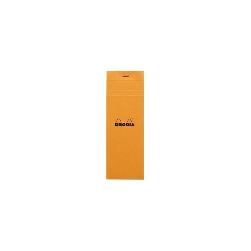 3037920082004-RHODIA Basics N°8 - Bloc notes - agrafé - 74 x 210 mm - 80 feuilles / 160 pages - papier blanc - petits carreaux - dos rigid-P_300042075_2-0