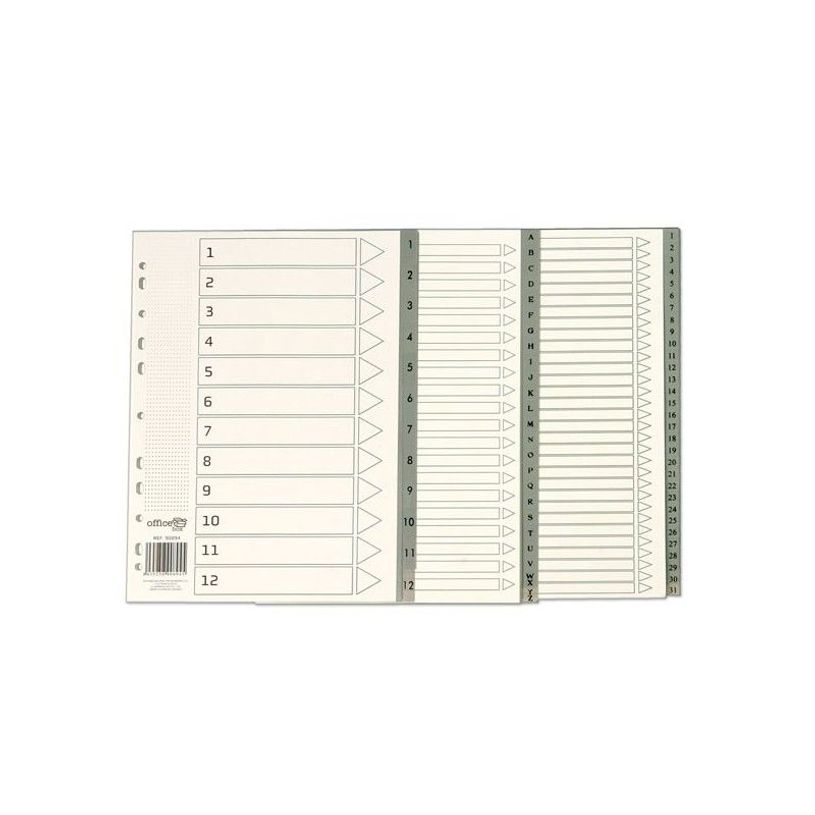 8435258908990-Fraga Import - Intercalaire - 31 positions - pré-imprimé : 1-31 - à onglets - gris (pac-P_300043759_2-0