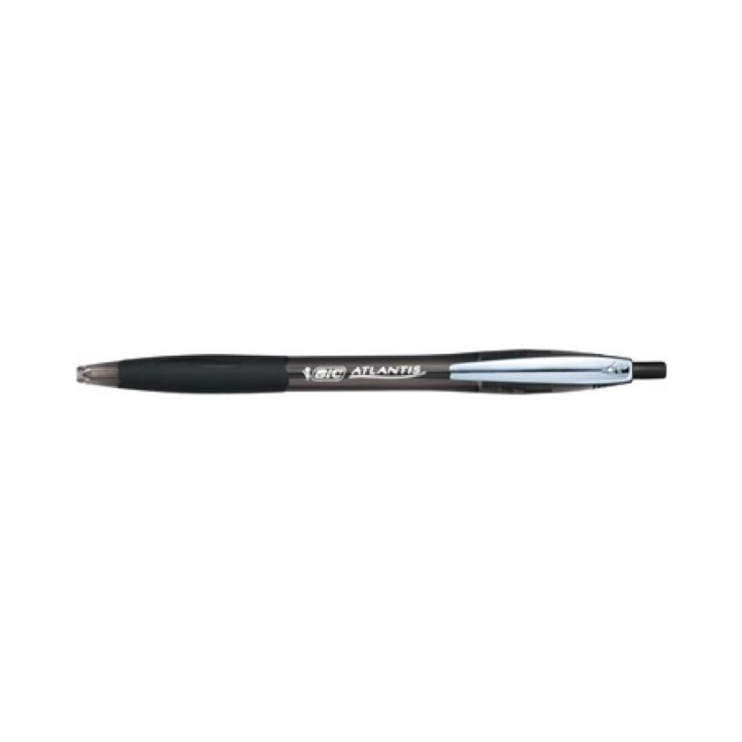 0403000448856-BIC ATLANTIS Soft - Stylo à bille - noir - 1 mm - moyen - rétractable (pack de 12)-P_300044885_1-0