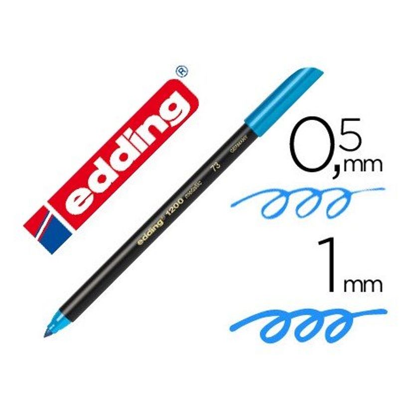 4004764033300-edding 1200 - Rotulador de punta de fibra - azul claro - tinta al agua - 0.5-1 mm--2