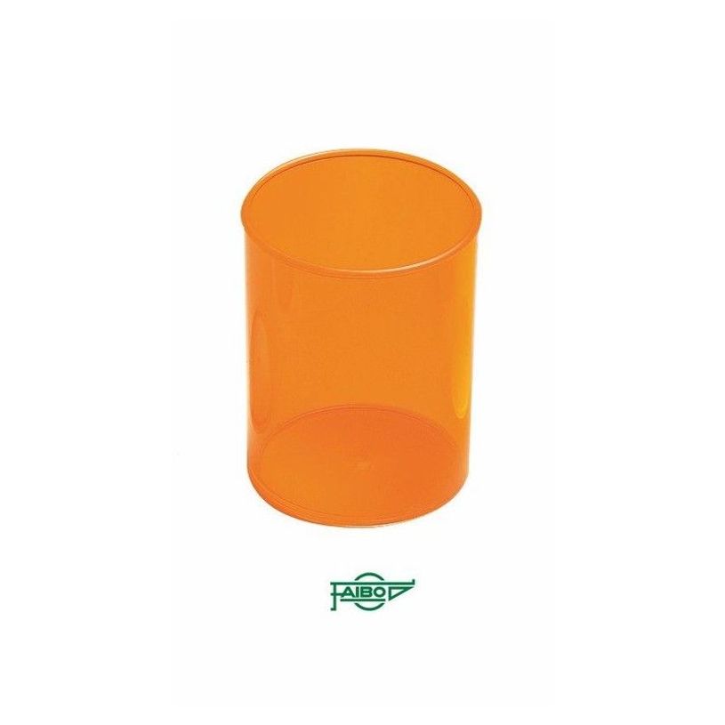 8425901225185-FAIBO - Pot à crayons - rond - polystyrène (PS) - orange fluorescent-P_300046667_1-0