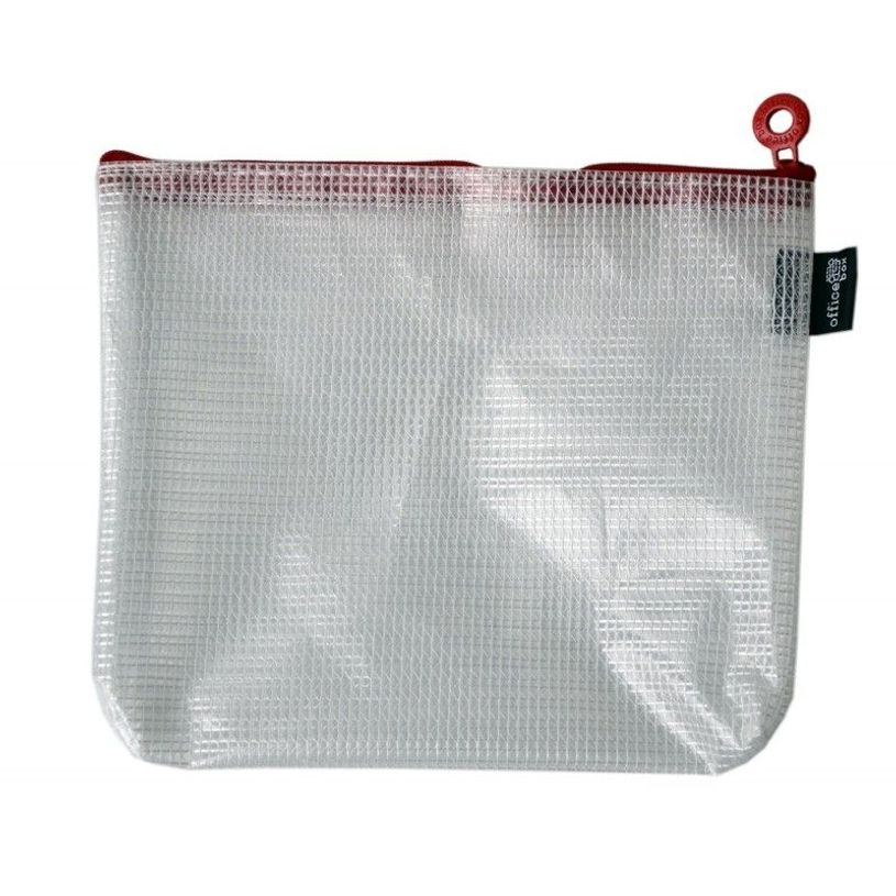 8435258341261-Office Box - Sac - B6 (21.5 x 18.5 cm) - nylon - transparent, red zipper-P_300046870_8-0