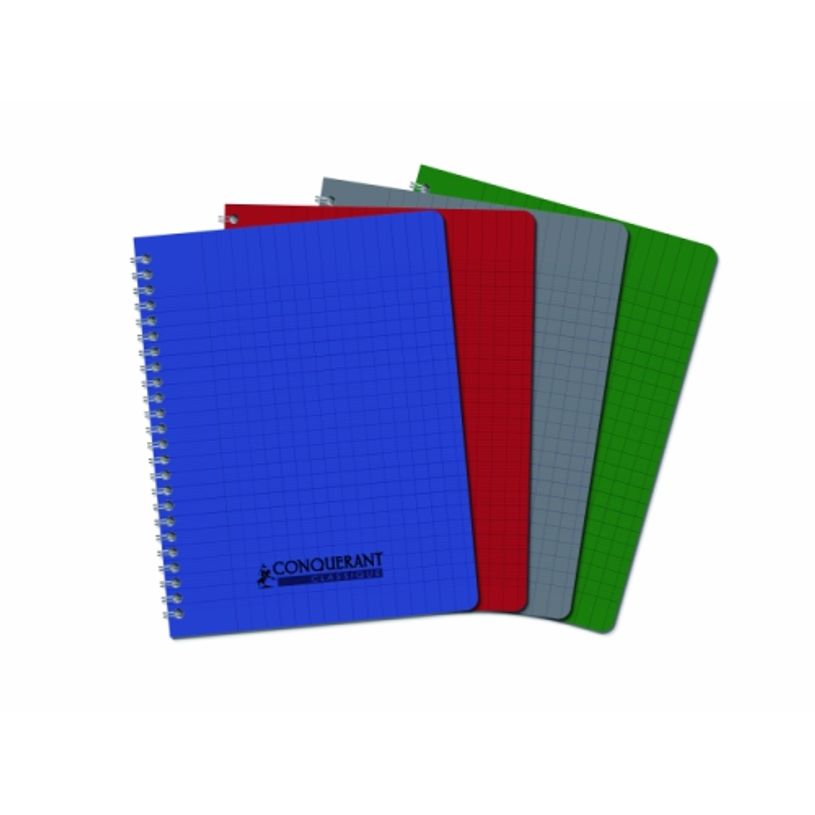 3020120119052-Conquérant Classique - Cahier à spirale A4 (21x29,7cm) - 100 pages - grands carreaux (Seyes) - disponible dans diff--0