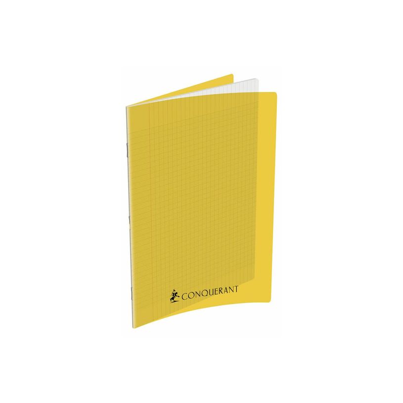 3020120104881-Conquérant Sept - Cahier polypro 24 x 32 cm - 192 pages - grands carreaux (Seyes) - jaune-P_300048904_1-0