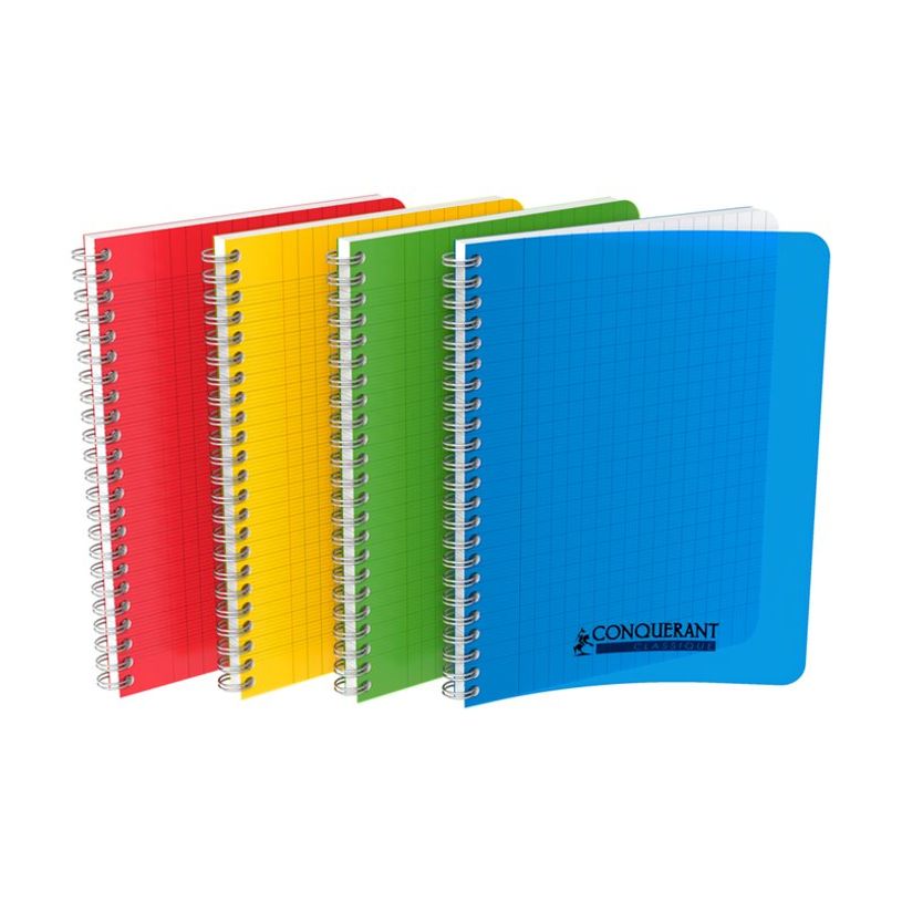 3020120119014-Conquérant Classique - Cahier polypro à spirale 17 x 22 cm - 100 pages - grands carreaux (Seyes) - disponi-P_300048927_1-0