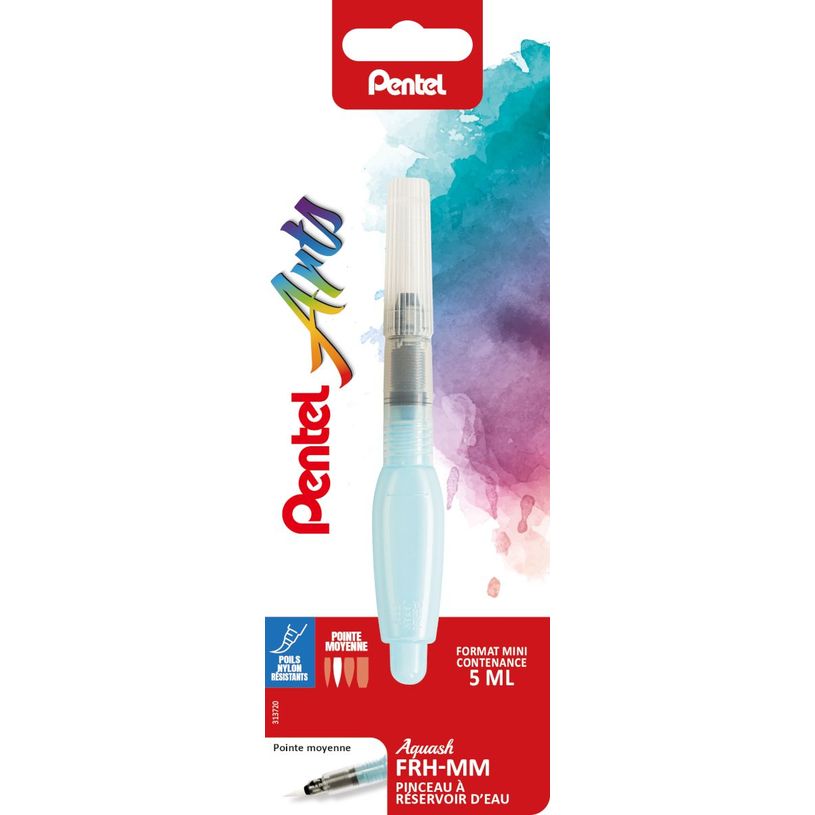 3474373137200-Pentel – Mini pinceau à réservoir d’eau – Pointe moyenne--0