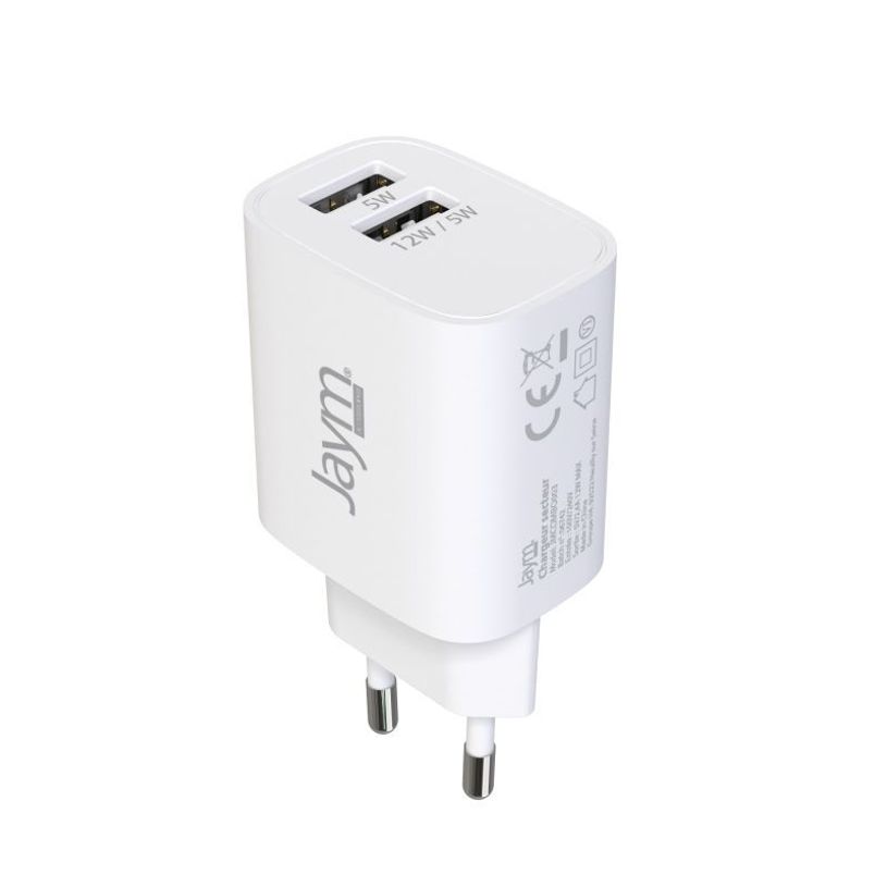 3701263503396-JAYM - Chargeur secteur - 2 USB + cable USB vers micro USB - blanc-P_300049655_4-1