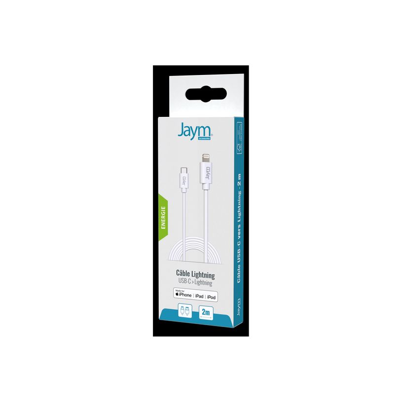 3701263511735-JAYM - Câble USB-C vers Lightning - 2 m - blanc-P_300049822_1-1