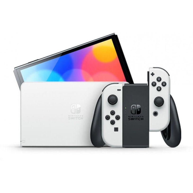 0045496453435-Nintendo Switch OLED - Console de jeu avec station d'accueil et manettes Joy-Con blanche-P_300050004_4-2
