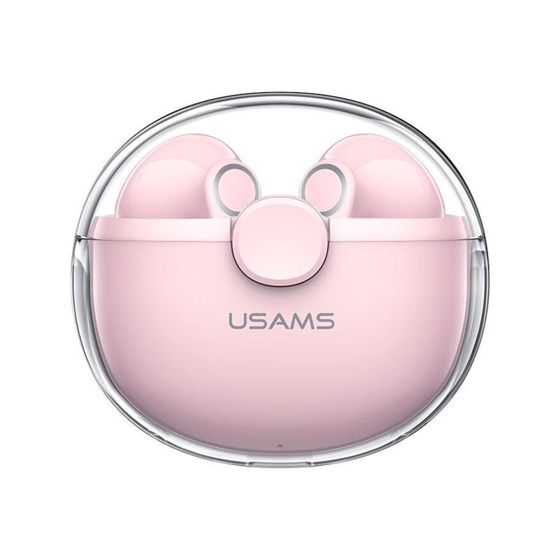 6958444990156-USAMS - Ecouteur BU12 - Sans fil bluetooth - Avec Micro - BU12 - TWS - Rose Poudré-P_300050399_1-0